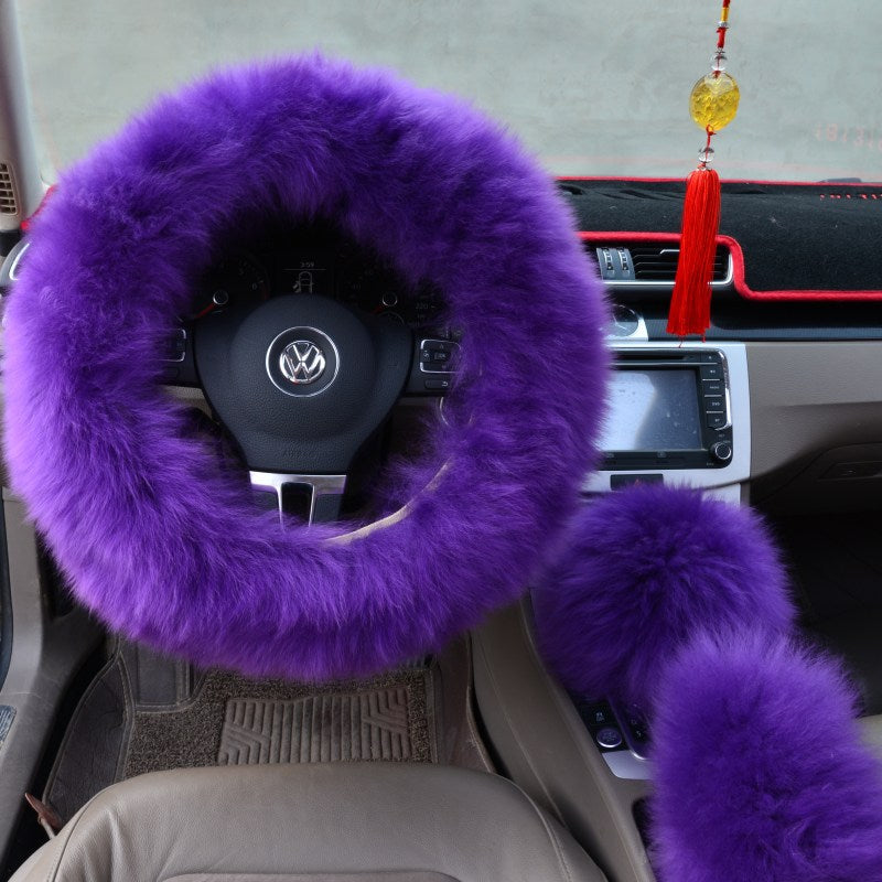 Wool Steering Wheel Cover Set