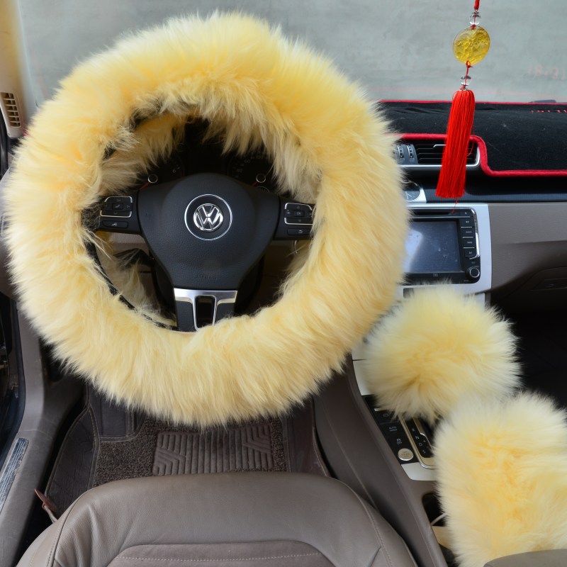 Wool Steering Wheel Cover Set