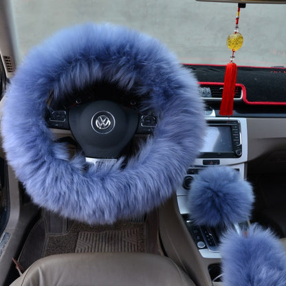 Wool Steering Wheel Cover Set